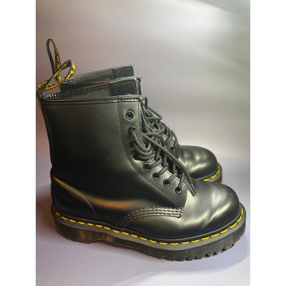 Dr. Martens 1460 Black Leather Combat Boots Size 7 US